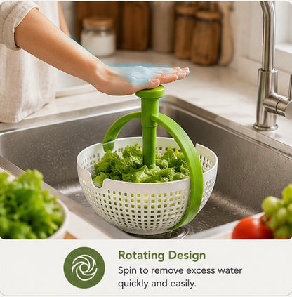 SimplieFresh™ Rotating Drain Basket | Fruit & Vegetable Spinner