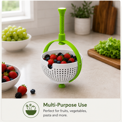 SimplieFresh™ Rotating Drain Basket | Fruit & Vegetable Spinner