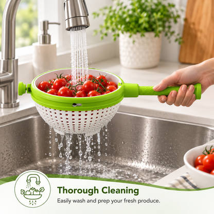 SimplieFresh™ Rotating Drain Basket | Fruit & Vegetable Spinner