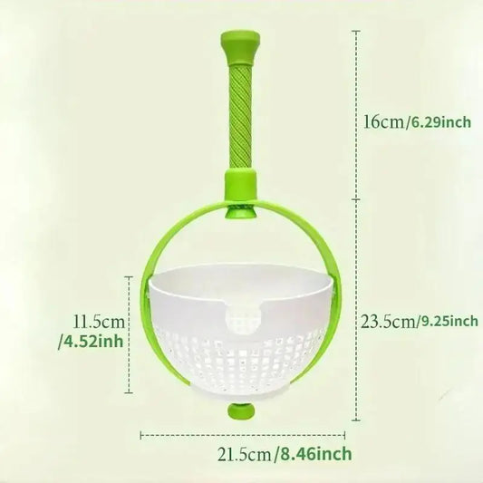 Rotating Drainage Basket Vegetable and Fruit Cleaning Basket Dehydration and Water Throwing Household Rotating Drainage Basket