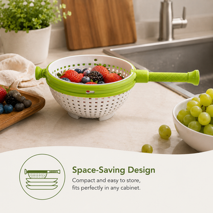 SimplieFresh™ Rotating Drain Basket | Fruit & Vegetable Spinner